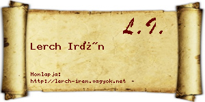 Lerch Irén névjegykártya
